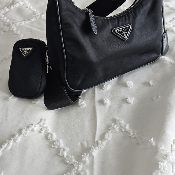 Prada Black Nylon Shoulder Bag with Adjustable Strap - Picture 11 of 12